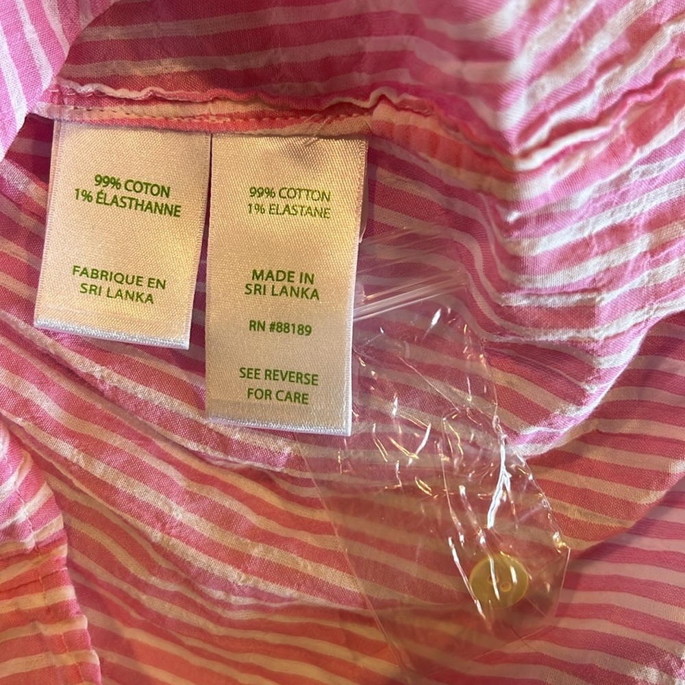 NWOT Lilly Pulitzer Sea View Button Down Top Shirt Oxford Stripe Size: S - Picture 5 of 9
